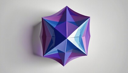 Wall Mural - blue and purple abstract geometric object, isolated