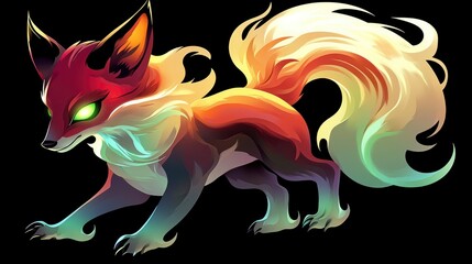 Canvas Print - Fiery Fox with Glowing Fur