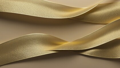 Wall Mural - Wavy Golden Ribbons Background, Wall Paper Design