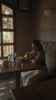 © Krakenimages.com - Young hispanic woman enjoys a healthy meal in a modern restaurant with a cozy ambiance.