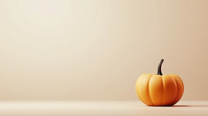 Poster - A pumpkin is sitting on a table in front of a white background