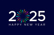 © uzairaliengg@gmail.c - Happy New Year 2025 creative logo or typography design with multicolor fireworksHappy New Year party celebration graphic template or vector graphic design with vibrant fireworks