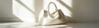 © Sunshine - Elegant White Handbag in Sunlit Minimalist Interior with Soft Shadows and Clean Lines
