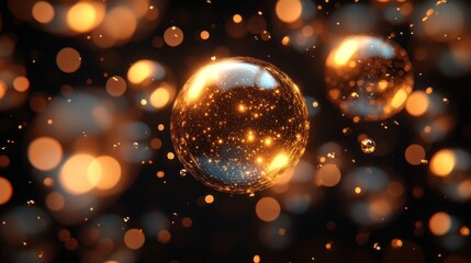 Canvas Print - Abstract Sphere with Glowing Lights