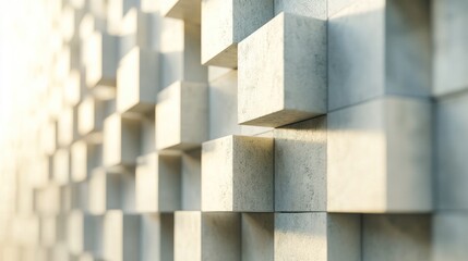 Poster - A close-up of a textured wall featuring three-dimensional cubic shapes.