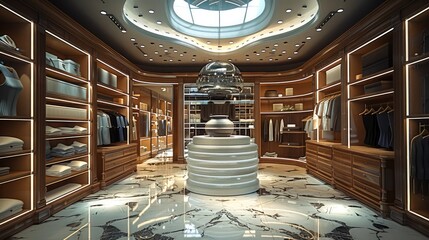 Aufkleber - A high end boutique store. Fashion clothes in a trendy luxury.