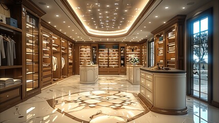 Aufkleber - A high end boutique store. Fashion clothes in a trendy luxury.