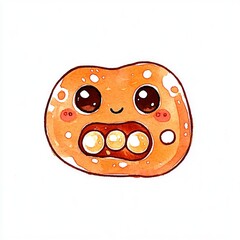 Sticker - Cute Cartoon Orange with Big Teeth