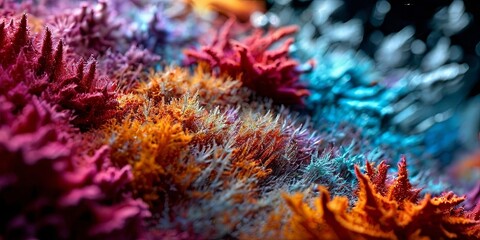 Poster - A colorful underwater scene with a variety of plants and flowers