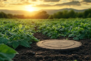 Sticker - Wooden Circle in a Green Field