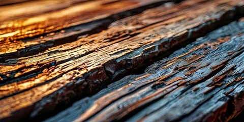 Poster - The image is of a wooden surface with a lot of cracks and splinters