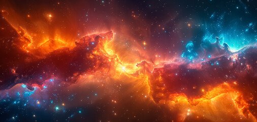 space background with stardust and shining stars. realistic cosmos and color nebula. colorful galaxy