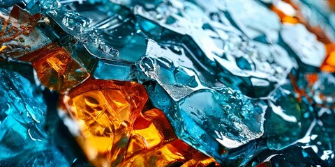 Aufkleber - A blue and orange glass sculpture with a blue and orange swirl