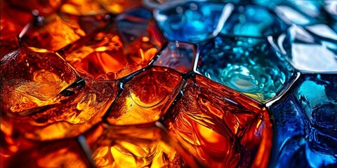 Aufkleber - A close up of a colorful drink with a blue and red swirl