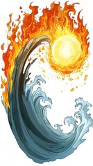 Poster - Fire and Water Abstract Art