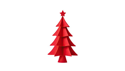 Wall Mural - Cute red christmas tree isolated