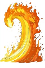 Sticker - Fiery Wave Illustration