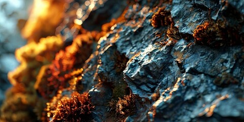Poster - A rock covered in moss and lichen