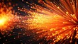 © lapeepon - Abstract orange particles creating a vibrant optical fiber , orange, particles, abstract, vibrant, optical fiber,
