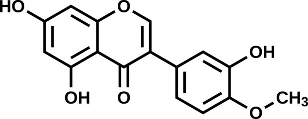 Sticker - Pratensein structural formula, vector illustration