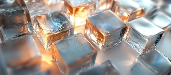 Canvas Print - Crystalline Cubes: Shimmering Reflections of Light