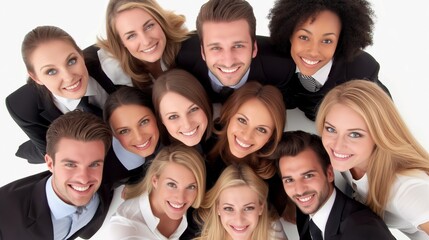 Poster - Group of people are smiling and posing for a photo. Scene is happy and friendly