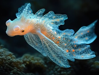 Wall Mural - Stunning Underwater Photo of a Bioluminescent Fish