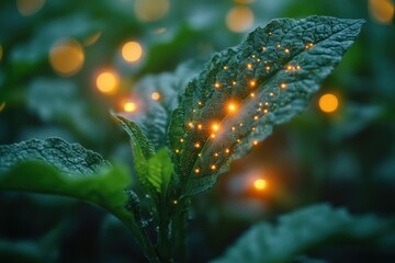 Poster - Glowing Leaf in Nature