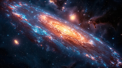 space background with stardust and shining stars. realistic cosmos and color nebula. colorful galaxy