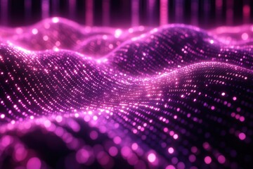 Canvas Print - Abstract Purple Glowing Particles