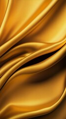 Poster - a luxurious golden fabric draped across a dark background, golden silk, luxurious textiles