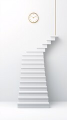 Poster - A golden staircase leading upwards, symbolizing ambition and achievement, golden staircase, symbol of success