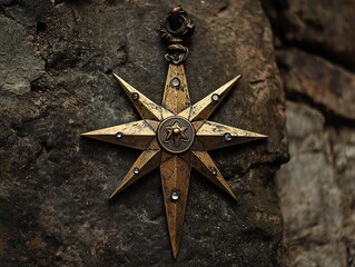 Canvas Print - Gold Star Pendant: A Symbol of Faith and Spirituality