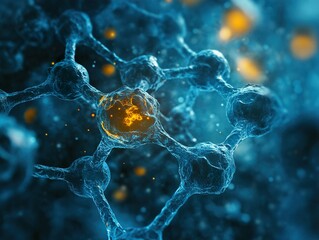 Wall Mural - abstract molecular structure: a glimpse into the quantum world