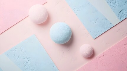 Poster - serene pastel colored background with simple geometric shapes and subtle textures perfect for produc
