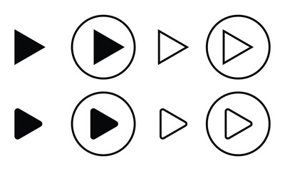 Poster - Play button icon set. Play Icon set. Play button vector icon. Video play button icon set. Start audio or video action media symbol.