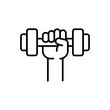 © Upnowgraphic Studio - Weightlifting outline icons, minimalist vector illustration ,simple transparent graphic element .Isolated on white background