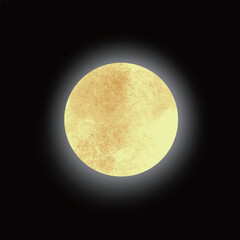 full moon glow illustration material