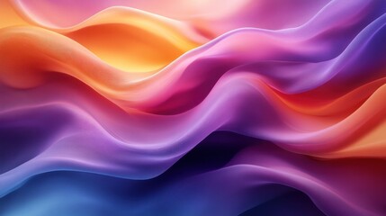 Canvas Print - Abstract Wavy Purple and Orange Colors