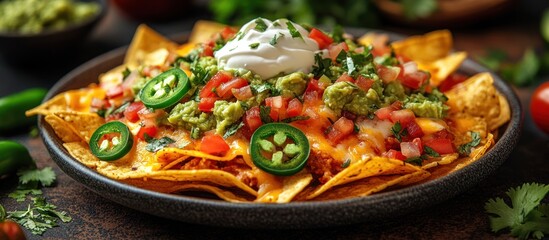 Canvas Print - Delicious Nachos with Toppings