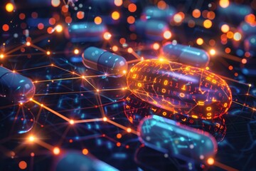 Poster - exploring the fusion of digital technology and pharmaceutical innovation in a vibrant interconnected