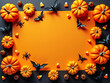 © tatchaihot - Halloween Decorations with Pumpkins and Bats