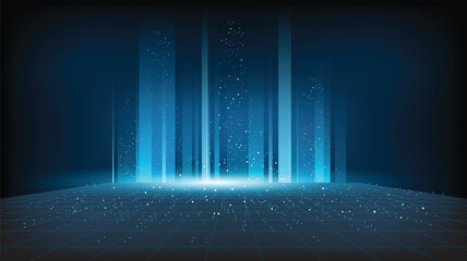 Leinwandbilder - Abstract background technology high speed racing for sports of long exposure light on black background.Science geometric shape modern elegant design.Vector illustration.