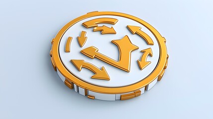 Poster - Dynamic Share Icon, a sleek design featuring multiple arrows radiating from a central point, symbolizing connectivity and information exchange.