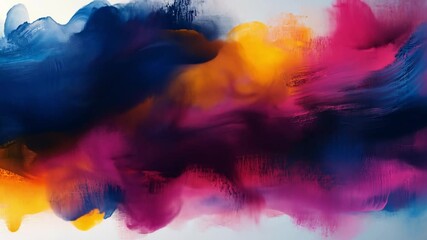 Poster - Vibrant abstract swirl in blues, oranges, and purples on a white background
