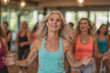 © Amir Bajric - Middle-aged women enjoying a joyful dance class, candidly expressing their active lifestyle through Zumba with friends