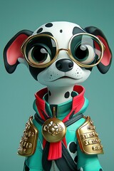 Poster - Cool Dalmatian Dog with Glasses and Armor