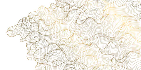 Wall Mural - vector gold on white line wave pattern, geometric curve premium design, japanese style poster. abstr