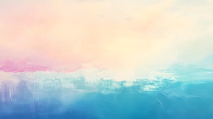 Poster - Mesmerizing Pastel Gradient Backdrop with Ethereal Brush Strokes for Serene Landscape Setting  Vibrant dreamlike composition with soft edges high mid 20th century color palette creating an atmosphere