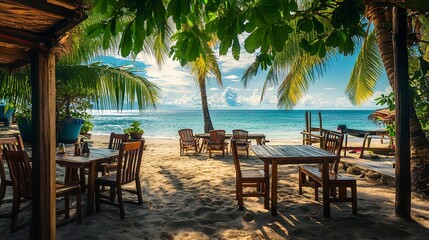 Wall Mural - cafe on the beach 